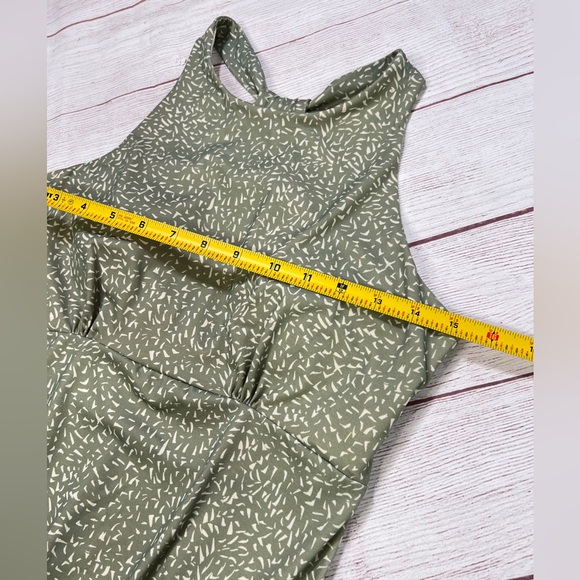 Prana Jewel Lake Summer Dress - S - Juniper Green Sharkstooth Midi High Neck - Picture 13 of 16